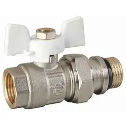 Кран кульовий з американкою Reiger 3/4" прямий білий метелик
