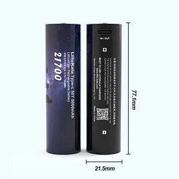 Акумулятор 21700 LiitoKala 5000mAh заряджається usb Type-C (c-50T) - мініатюра 3