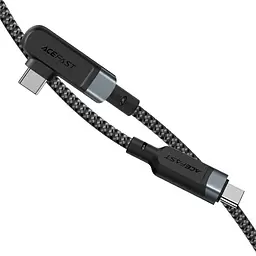 Дата кабель Acefast C5-03 USB-C to USB-C 100W right angled aluminum alloy (2m) Black - мініатюра 2