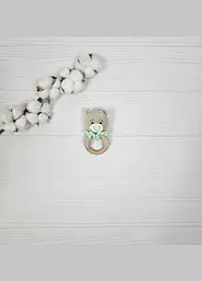 Брязкальце ручної роботи "Ведмедик" a.l.babybox Беж-світло м'ятний