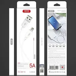 Кабель XO NB119 5A super fast charging USB cable Micro білий - мініатюра 2