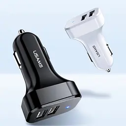 Автомобільний зарядний пристрій Usams C13 Double USB 2.1A (Black) [53787] - мініатюра 5