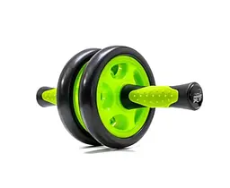 Колесо для преса подвійне PowerPlay 4327 Dual-Core Ab Wheel Чорно-зелене (PP_4327_Black/Green) - мініатюра 2