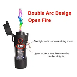 Ліхтар запальничка Multifunctional D66 LCD Type-C (3+1 режими) - мініатюра 6