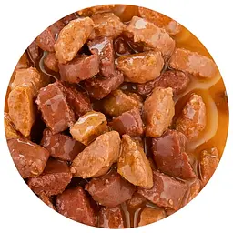 Вологий корм для дорослих котів Happy Cat Rind Lamm in Sosse, шматочки в соусі, з яловичиною та бараниною, 100 г (1002314) - мініатюра 2
