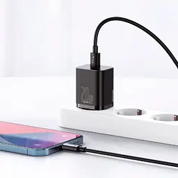 Мережевий зарядний пристрій Baseus Super Silicone PD Charger 20W Black (CCSUP-B01) [66705] - мініатюра 6