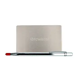 Метал для зберігання сід-фрази Btcwallet Mini Plate, пластина 1 шт 55×90 мм + гравірувальна ручка