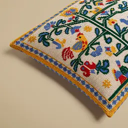 Подушка в’язана «Дерево життя» бежева - мініатюра 2