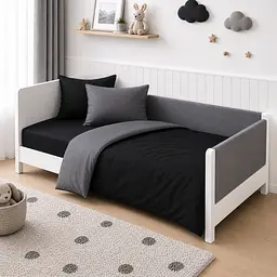 Дитяча постільна білизна MIRSON LITTLE KIDS фланель Black/Marengo 110х160см (2200012799703)