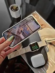 Бездротовий зарядний пристрій Baseus Smart 3 в 1 (Phone + Watch + Pods) 18W WX3IN1-C01 Black - мініатюра 5