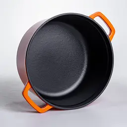 Кокотниця чавунна емальована 4,5 л, помаранчевий Yongkang HP-FLG-4 ORANGE - мініатюра 5