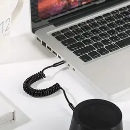 Кабель аудіо Usams SJ256YP01 Spring Audio Cable AUX 3.5 мм AUX 3,5 мм 1,2 m Black (6958444959306) - мініатюра 5