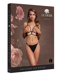 Еротичний бра Open Cup Triangle Bra with Lace and Adjustable Sliders - One Size - Black Le Desir Amour 36-AMR001BLKOS 101750