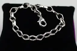 Браслет Xuping Jewelry шестикутні ланки 19,5 см 6 мм сріблястий