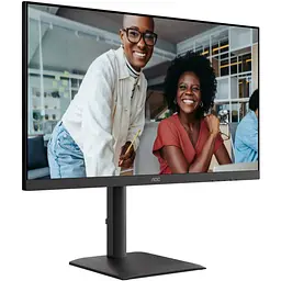 TFT 27" AOC U27E4CV, 4K UHD, IPS, 2xHDMI, DP, USB-C, RJ-45, USB hub, HAS, Pivot, кол., чорний - мініатюра 2