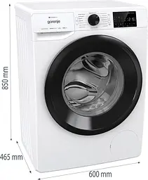 Пральна машина Gorenje фронтальна 8 кг 1400 A+++ 465 см дисплей інвертор пара Wi-Fi білий - мініатюра 10
