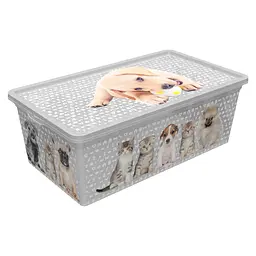 Коробка Qutu Light Box Cats and Dogs 5 л 33.5х19х11.5 см белый (LIGHT BOX с/к CATS AND DOGS 5л.)