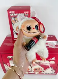Іграшка сюрприз м'який брелок Лабубу з колою Labubu 15 см Coca cola