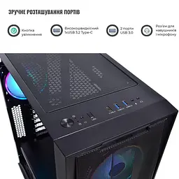 Корпус QUBE GALAXY Black (GALAXY_FCNU3) Без БП - мініатюра 4