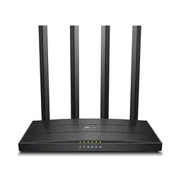 Роутер TP-LINK Archer C6U, чорний, Wi-Fi 802.11a/b/g/n/ac, до 867 Mb/s, 2.4/5GHz, 4x100/1000 Mb/s, RJ45 100/1000Mb/s, 4 зовнішні