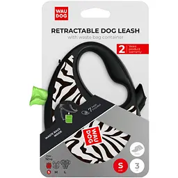 Повідець для собак WAUDOG R-leash з контейнером для пакетів "Зебра", світловідбивна стрічка S (255-0055) - мініатюра 6