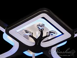 Люстра стельова LED Diasha 8157/2+2BK, 100W, 3200K-6000K, чорний метал, сучасний стиль, з диммером, акрилові плафони - мініатюра 3