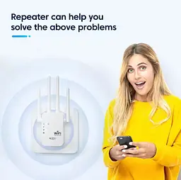 Бездротовий Wi-Fi підсилювач-повторювач (репітер) сигналу 300 Мбіт/с, 2.4 ГГц, з подовженням радіусу дії - мініатюра 6