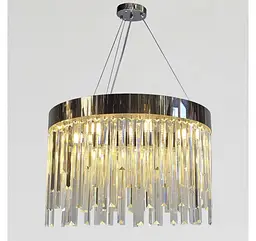 Підвісна люстра Artlight P809/600CH на 9 ламп E14 з прозорими скляними підвісами - мініатюра 4