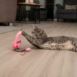 Іграшка для котів Trixie Вудочка з фламінго плюш/склопластик 42-106 см рожевий (45646) - мініатюра 4