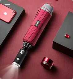 Парасоля складна автоматична з ліхтариком Xiaomi Zuodu (ZD002-LED) Red - мініатюра 3