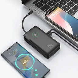 Портативний ЗП Power Bank WIWU Wi-P049 22.5W+PD35W with cable 10000 mAh Black - мініатюра 4