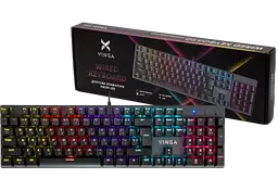 Клавіатура Vinga KBGM-101 LED Red Switch RGB Black (KBGM-101 Black)