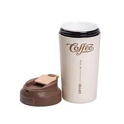 Термочашка Coffee 480 мл з керамічною колбою, коричневий Yiwu HP-14-14BR - мініатюра 16