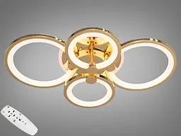 Люстра LED з пультом золото 70 Вт 3 кольори 8022