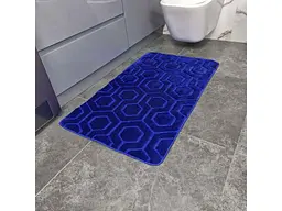 Килимок для ванної кімнати DARIANA 60*100см синій поліпропіленовий Standard u-cut соти