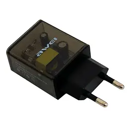 Адаптер мережевий Awei C9, USB зарядний блок, чорний, вихід 5V 2.4A - мініатюра 6