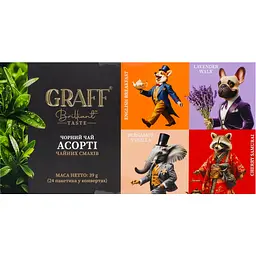Чай чорний байховий Graff Асорті чайних смаків 38.4 г (24 шт. x 1.6 г)