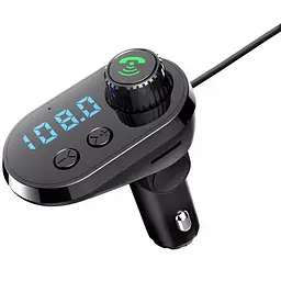 Bluetooth трансміттер з кабелем Type-C/MicroUSB/Lightning "Car Q15" Чорно-серий, fm модулятор для авто (ST) - мініатюра 5