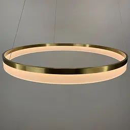 Сучасна кругла підвісна LED люстра у латунному каркасі | Арт. M 2702 AB | Line F - мініатюра 2