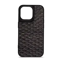 Кожаный чехол для Apple iPhone 14 Pro Max, Harder Virgin Mermaid, черный, термополиуретан ТПУ + экокожа с морской чешуйчатой текстурой, панель, защита корпуса, противоударный, микрофибра, рамка вокруг камеры, защита всего корпуса, (ARM76829)