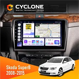 Штатна магнітола Skoda SuperB 2008-2015 Cyclone C10-011 4x64, DSP Cyclone (НФ-00005293)