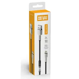 Дата кабель USB 2.0 AM to Lightning 1.0m head metal black ColorWay (CW-CBUL046-BK) - мініатюра 7