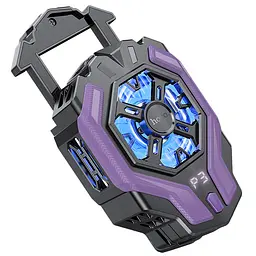 Охолоджуючий кулер для мобільного телефону Hoco GM26 Ambitious Black purple - мініатюра 4