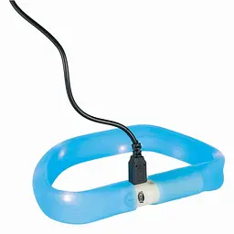 Нашийник Trixie силиконовий світловий USB Flash M-L 50 см x 30 мм (синій) - мініатюра 2