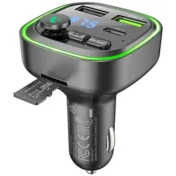 FM-трансмітер і ресивер для авто Borofone BC48 Broad з підтримкою QC3.0 Bluetooth 5.0 потужність 18W Black - мініатюра 2