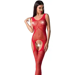 Бодістокінг Passion BS061 комбінезон імітація панчохи S/M/L red