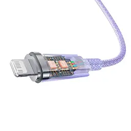 Кабель Baseus Explorer Series Fast Charging Cable with Smart Temperature Control Cable Type-C to Lightning 20W 1m CATS010205 Purpl - мініатюра 4