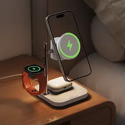 Бездротовий зарядний пристрій ACEFAST E39 desktop 4-in-1 wireless charging holder White (6974316286110) - мініатюра 7