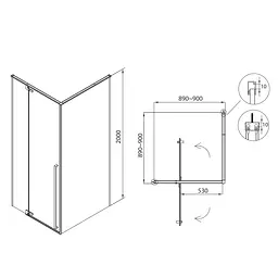 Душова кабіна Eger Freez 90x90 без піддону 599-180L/1(2коробки) - мініатюра 2
