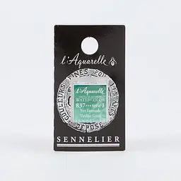 Акварельна фарба Sennelier, полукювета, S3, Вірідіановий зелений (Viridian Green)